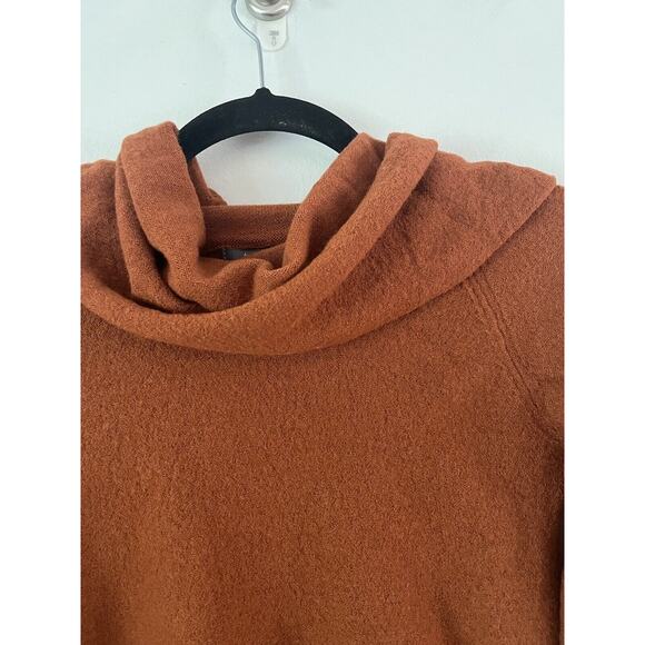Anthropologie Jolene Burnt Orange Merino Wool Cowl Neck Cropped Sweater Sz Small - Picture 6 of 9
